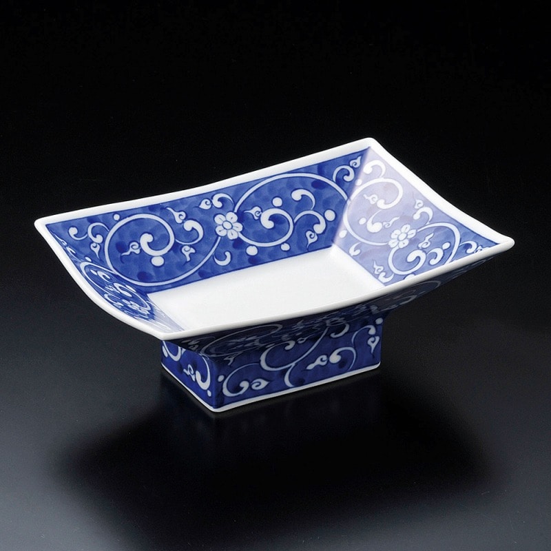 金正陶器 染付濃唐草高台皿 1個（ご注文単位1個）【直送品】