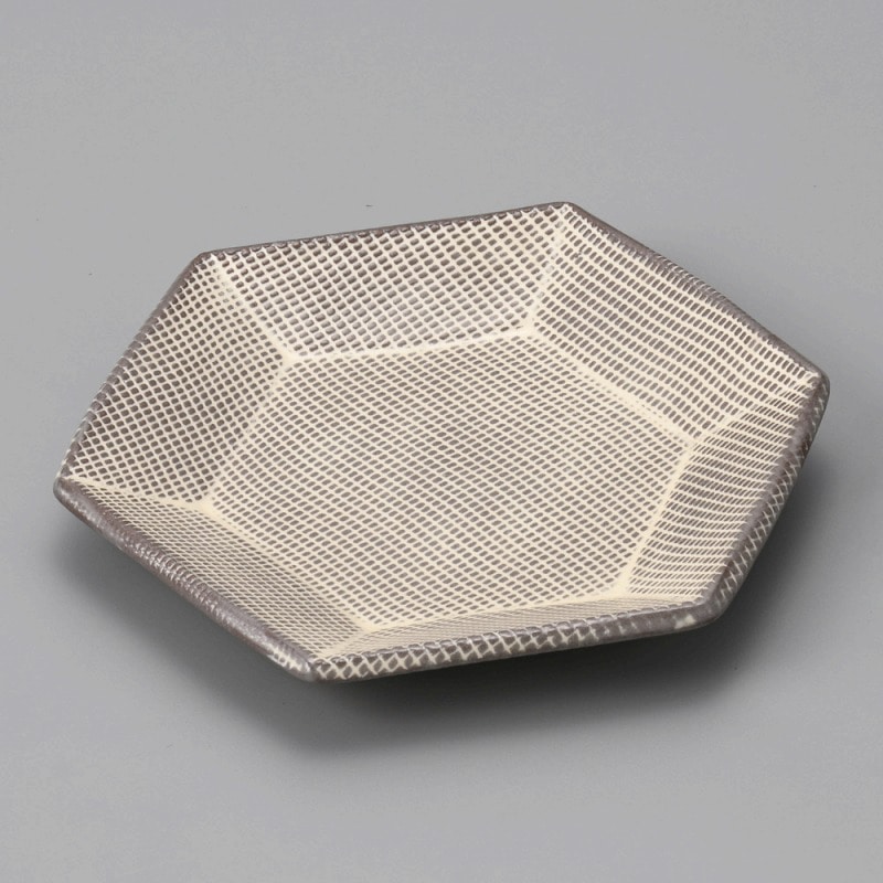 金正陶器 三島網目六角皿 1個（ご注文単位1個）【直送品】