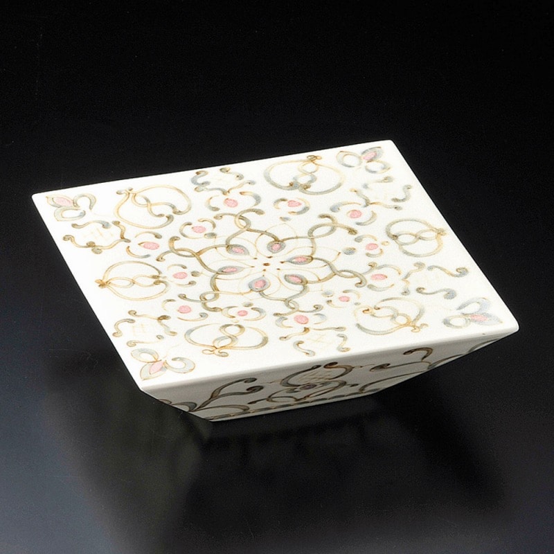 金正陶器 多彩角高台皿 1個（ご注文単位1個）【直送品】