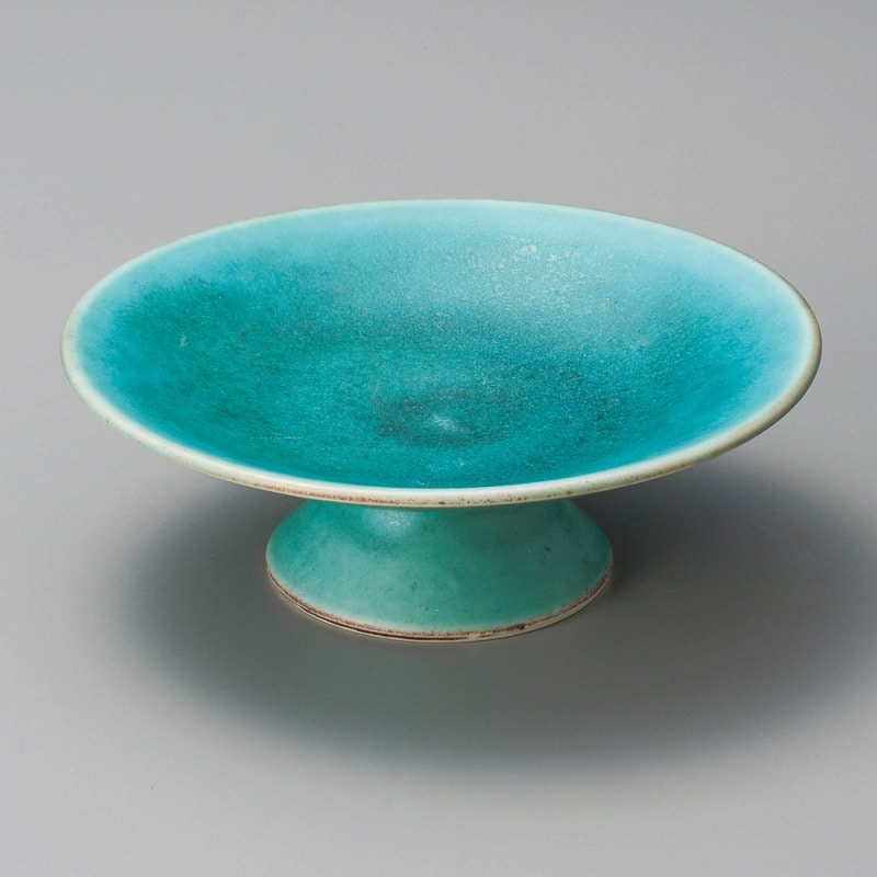 金正陶器 トルコブルー高台平皿 1個(ご注文単位1個)【直送品】