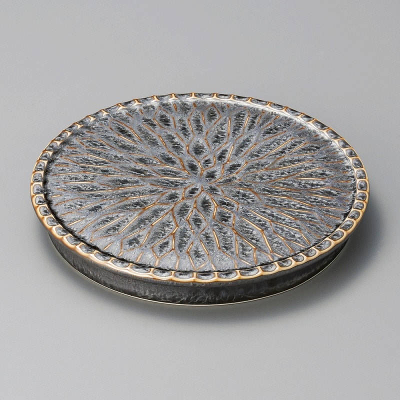 金正陶器 金結晶ﾀﾞﾘｱ彫皿 1個（ご注文単位1個）【直送品】