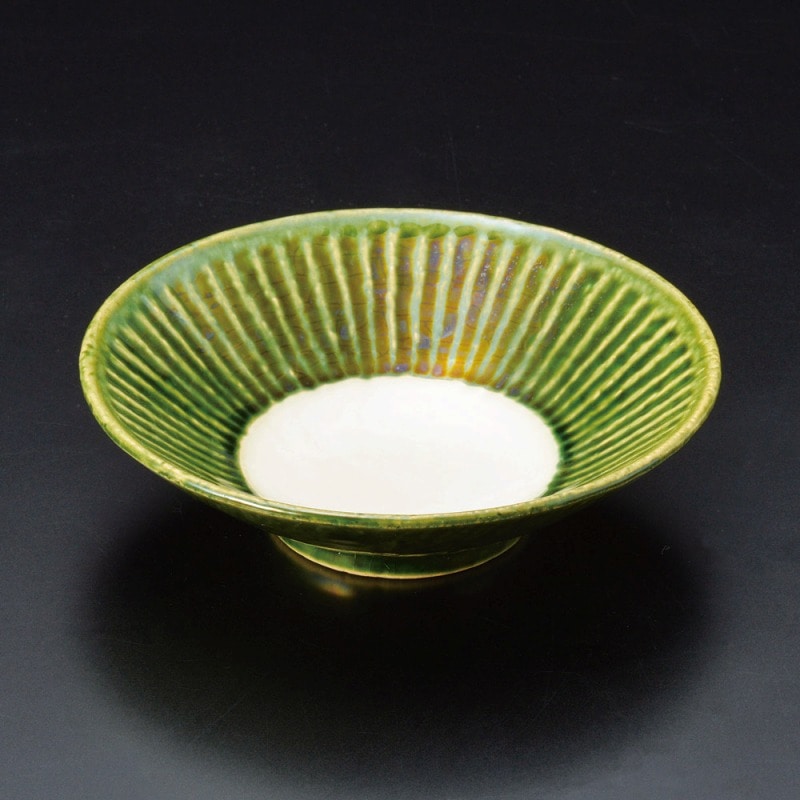 金正陶器 織部菊彫平鉢 1個(ご注文単位1個)【直送品】
