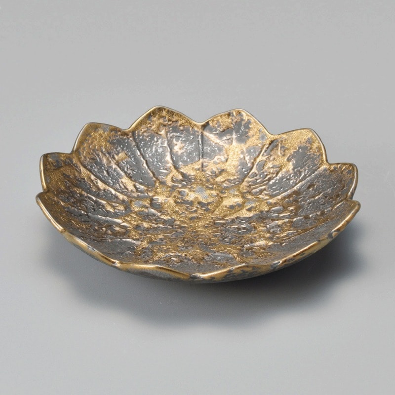 金正陶器 炭金花彫皿 1個(ご注文単位1個)【直送品】