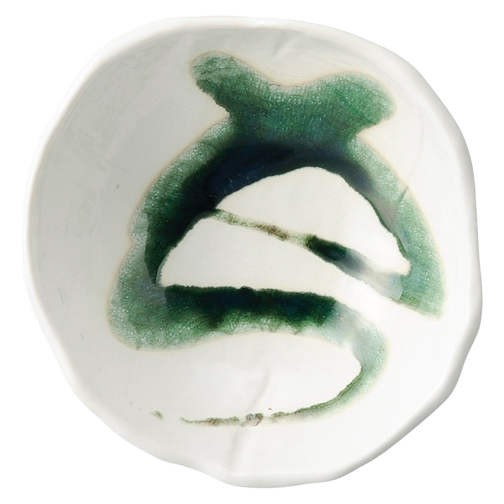 金正陶器 白ﾏｯﾄ織部流し三ｯ足向付 1個（ご注文単位1個）【直送品】