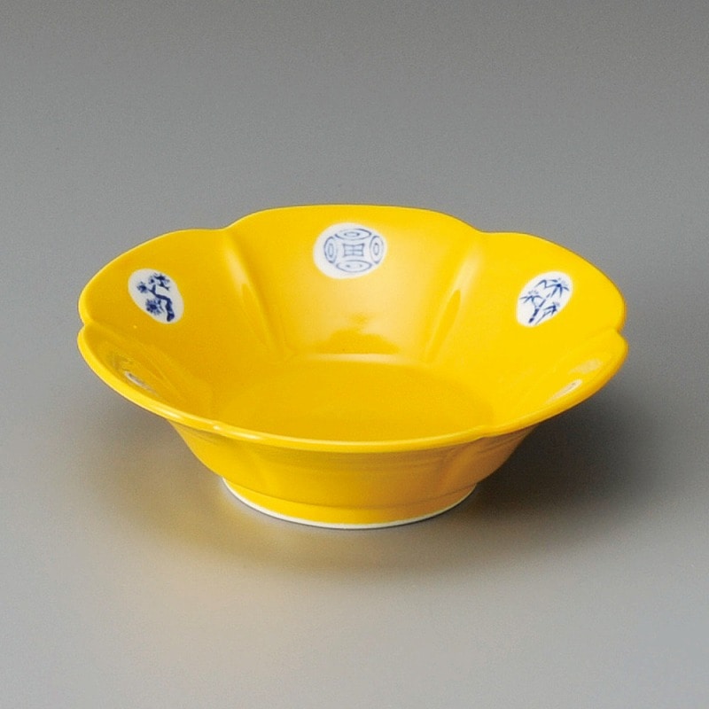 金正陶器 黄松竹梅朝顔平鉢 1個（ご注文単位1個）【直送品】