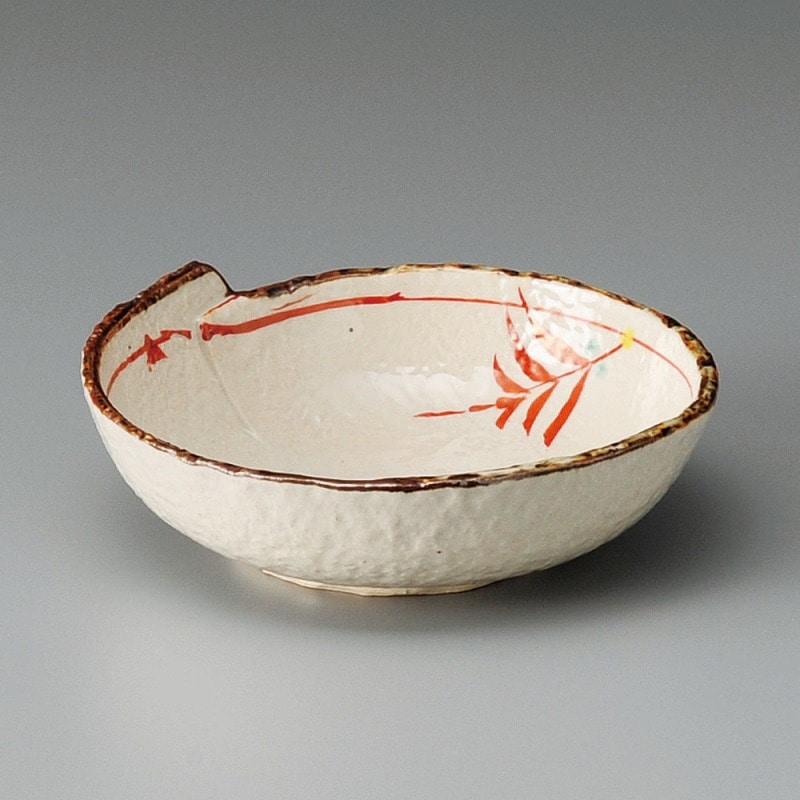 金正陶器 灰釉赤絵ﾄｼﾞﾒ小鉢(大) 1個（ご注文単位1個）【直送品】