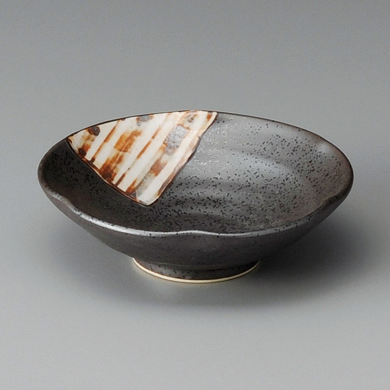 金正陶器 黒伊賀十草平小鉢 1個(ご注文単位1個)【直送品】