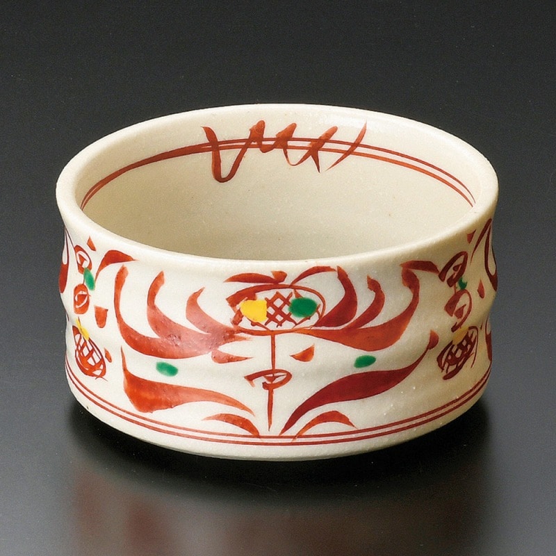金正陶器 粉引赤絵抹茶型小鉢 1個(ご注文単位1個)【直送品】