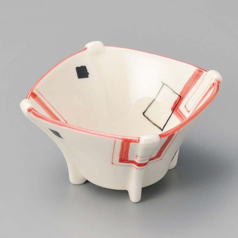 金正陶器 幾何柄四ツ足小鉢 1個(ご注文単位1個)【直送品】