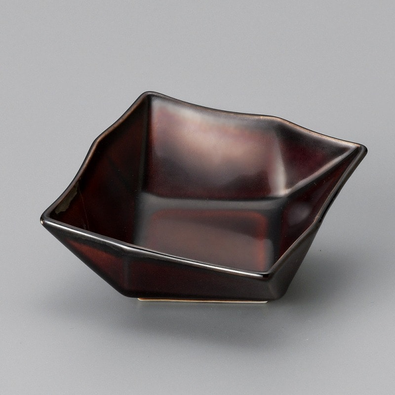 金正陶器 うるし釉折り目小鉢 1個(ご注文単位1個)【直送品】