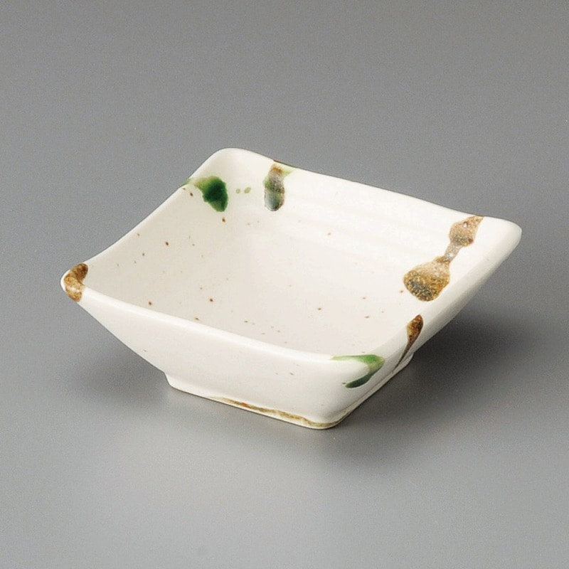 金正陶器 黒オリベ流し段々角小鉢 1個(ご注文単位1個)【直送品】