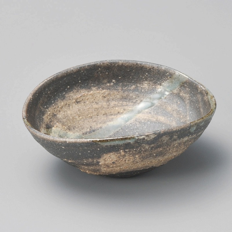 金正陶器 窯変刷毛目流し楕円小鉢 1個(ご注文単位1個)【直送品】