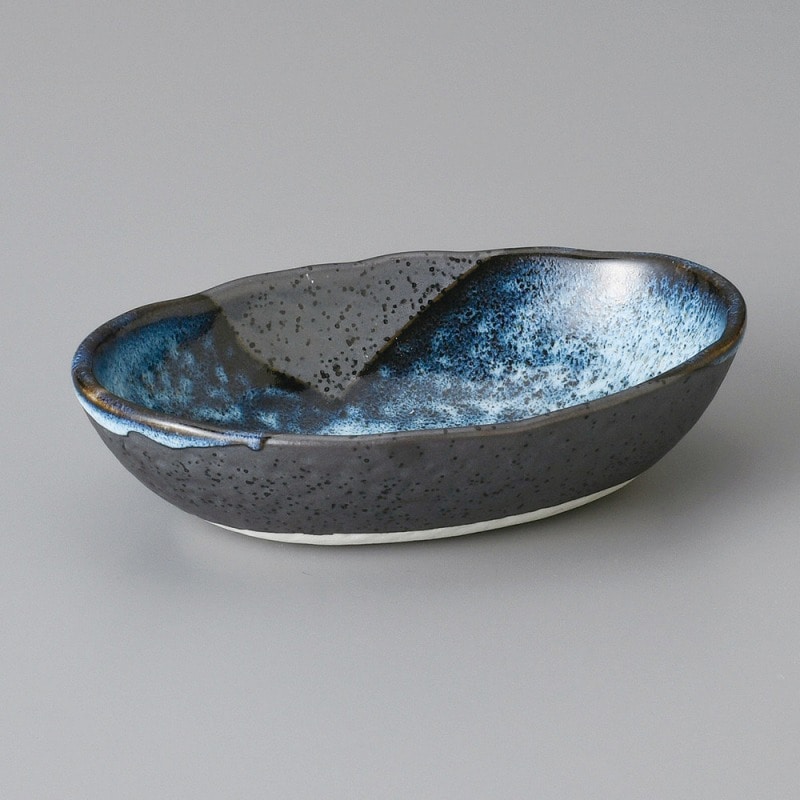 金正陶器 青流天目楕円小鉢 1個(ご注文単位1個)【直送品】