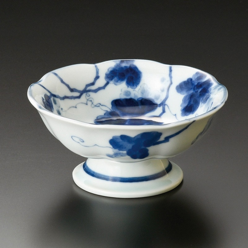 金正陶器 藍染ぶどうデザート鉢 1個(ご注文単位1個)【直送品】