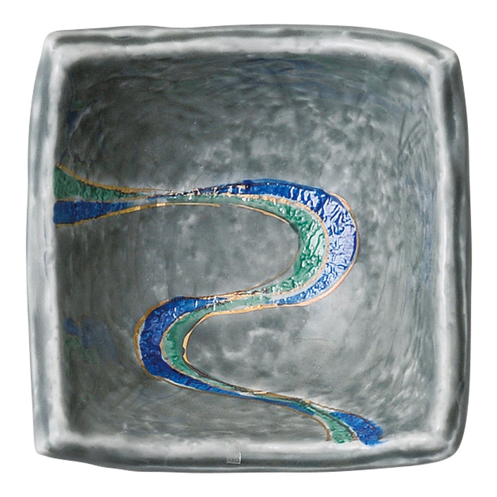 金正陶器 ねずみ流水4.0角形小鉢 1個（ご注文単位1個）【直送品】