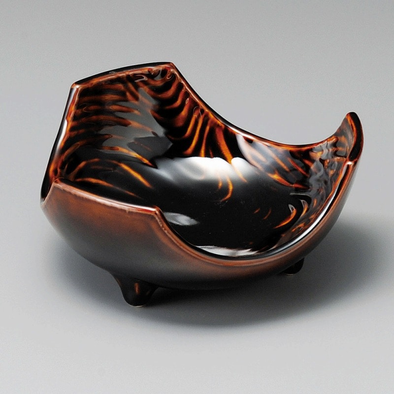 金正陶器 飴カラメル流水型小鉢 1個(ご注文単位1個)【直送品】