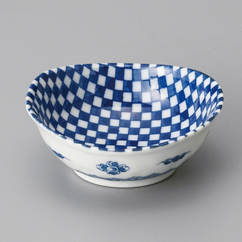 金正陶器 市松楕円3.8鉢 1個(ご注文単位1個)【直送品】