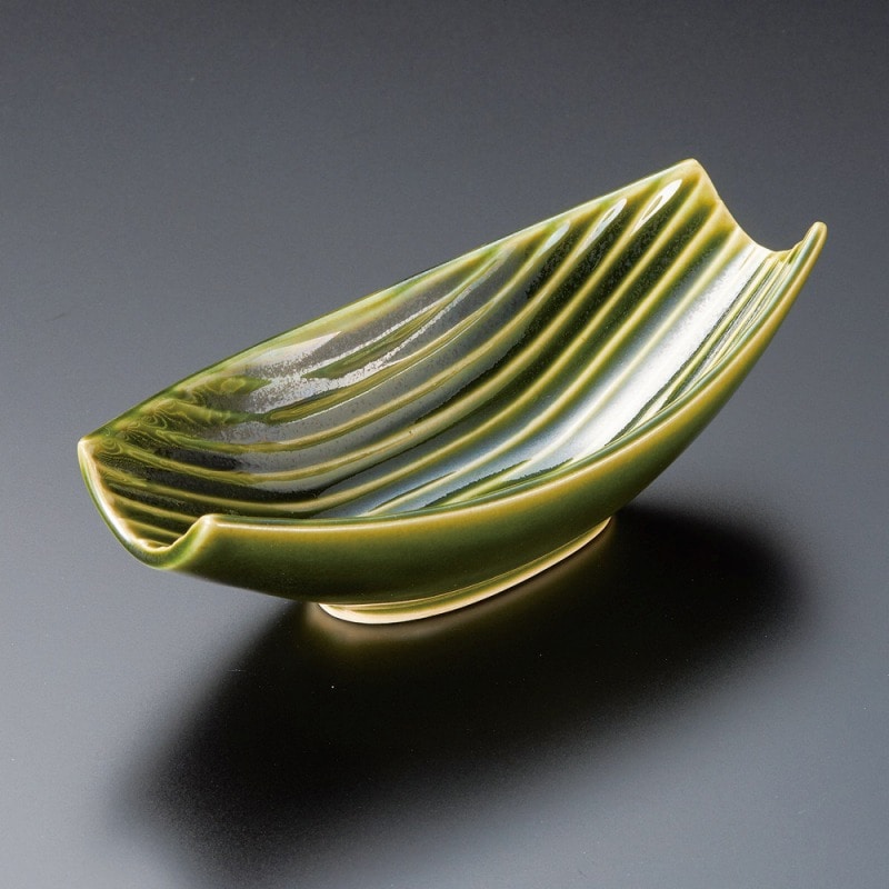 金正陶器 織部しのぎ舟形小付 1個(ご注文単位1個)【直送品】