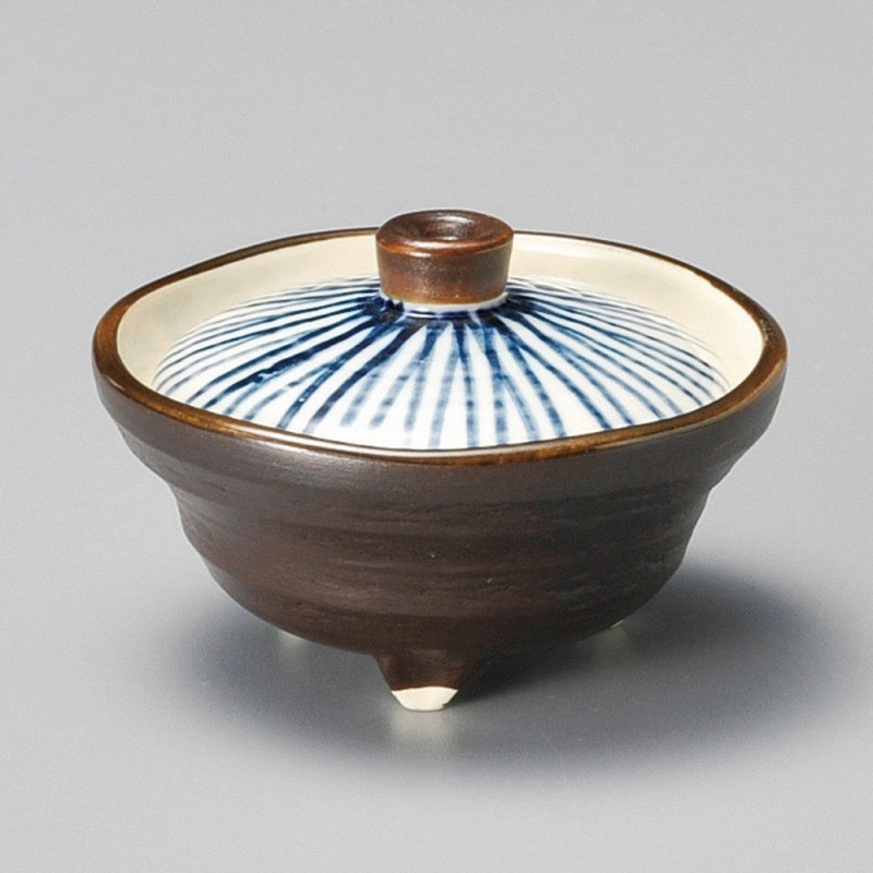 金正陶器 いぶしゴス十草蓋付珍味 1個(ご注文単位1個)【直送品】