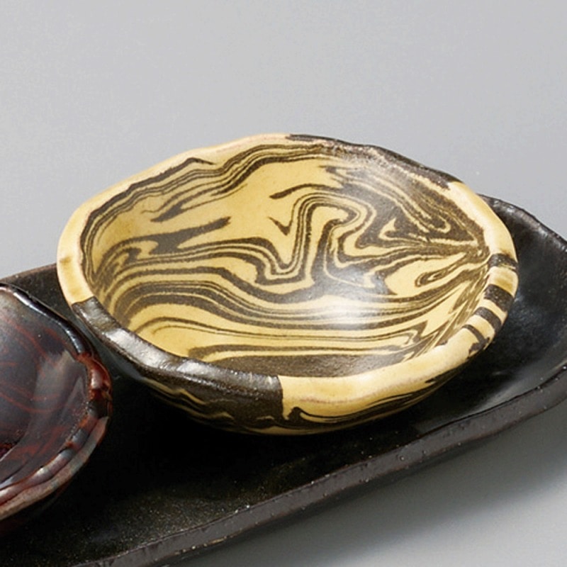 金正陶器 ﾏｰﾌﾞﾙ黄瀬戸豆珍味 1個（ご注文単位1個）【直送品】