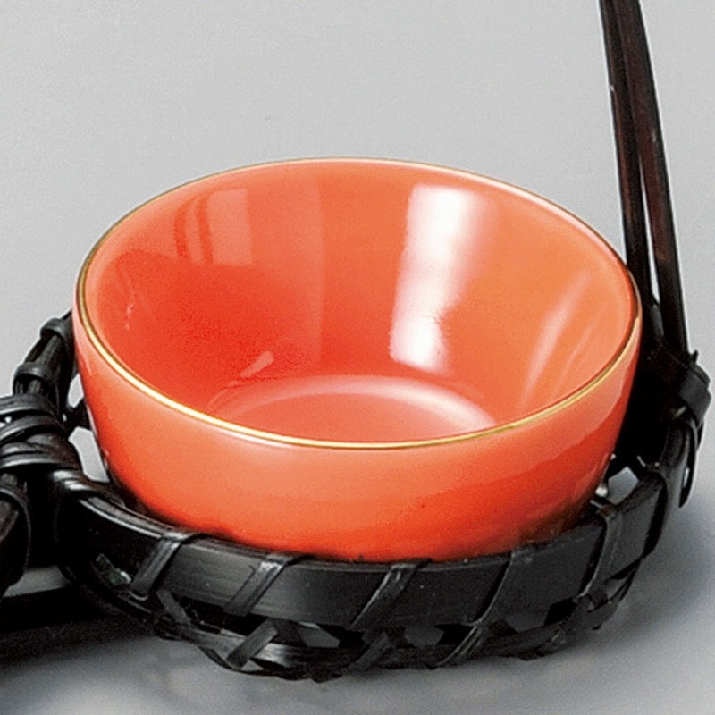 金正陶器 オレンジ釉丸珍味 1個(ご注文単位1個)【直送品】