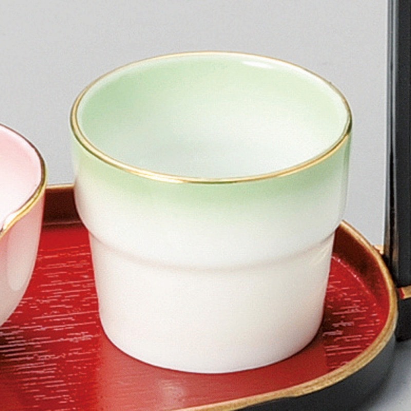 金正陶器 ピンク吹両切珍味(金付) 1個(ご注文単位1個)【直送品】