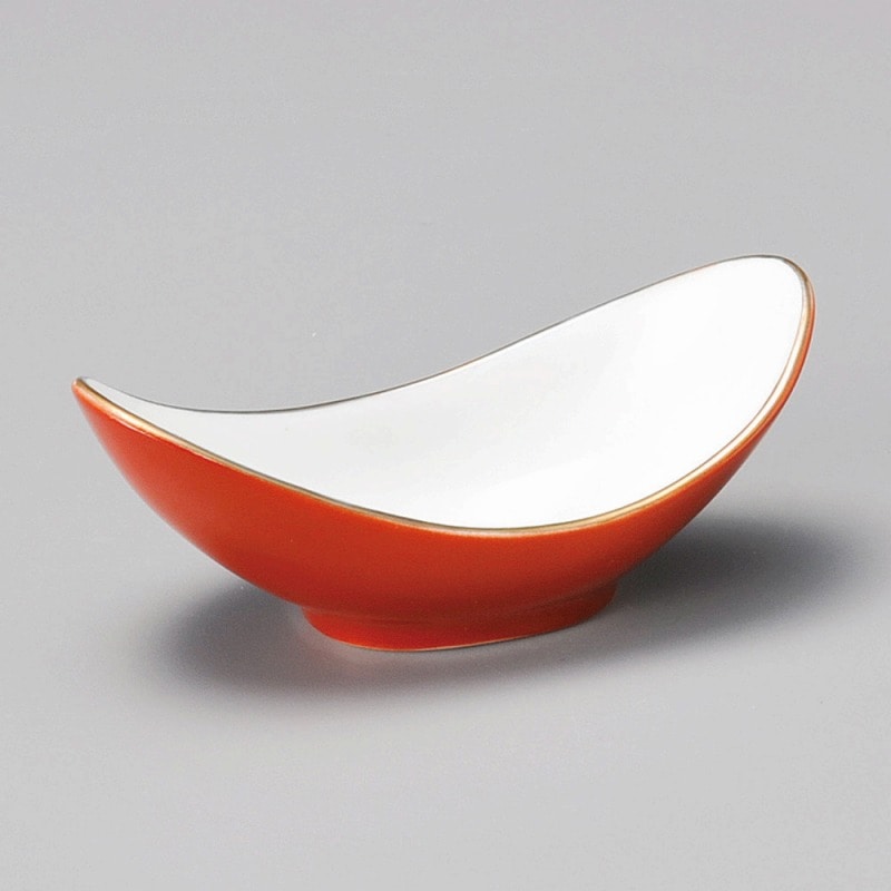 金正陶器 渕金赤吹舟形珍味 1個(ご注文単位1個)【直送品】