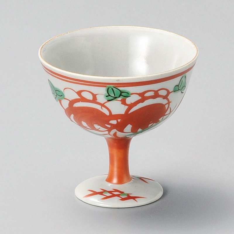 金正陶器 赤花鳥高台珍味 1個(ご注文単位1個)【直送品】