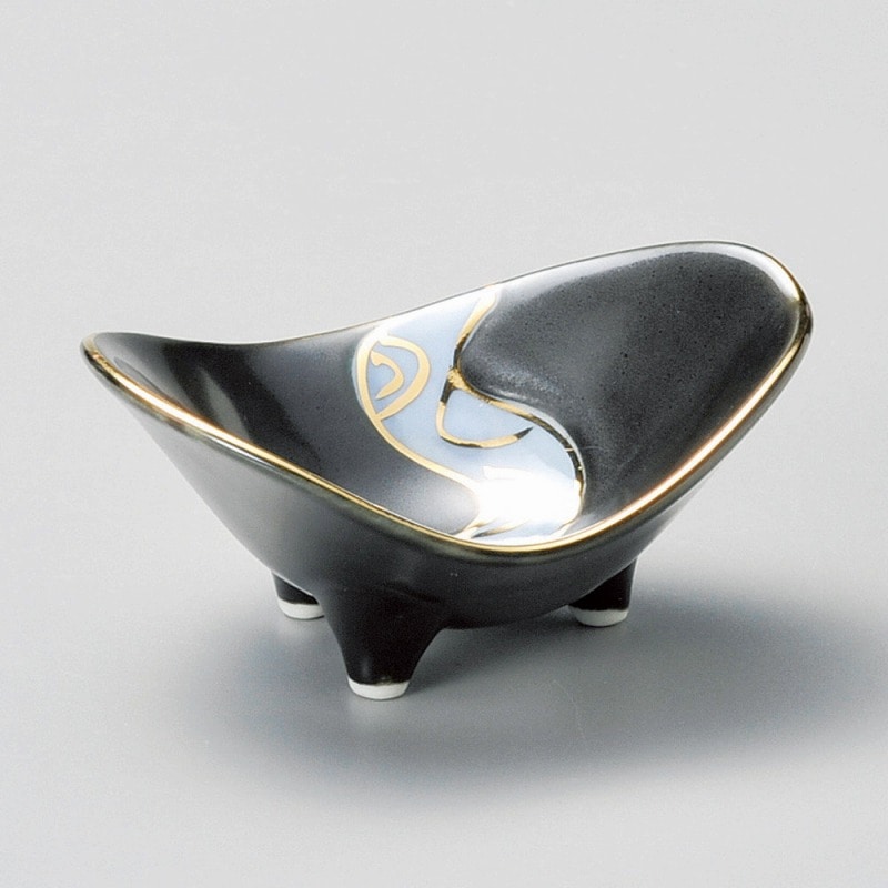 金正陶器 黒釉流水金彩石庭珍味 1個(ご注文単位1個)【直送品】