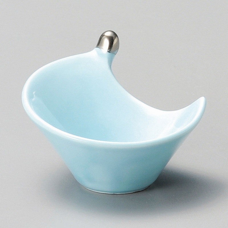 金正陶器 渕ﾌﾟﾗﾁﾅ四色吹雫型珍味 (ｽｶｲﾌﾞﾙｰ) 1個（ご注文単位1個）【直送品】