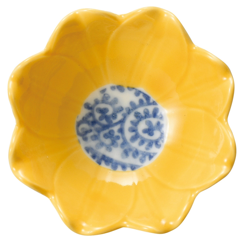 金正陶器 黄彩ﾕﾘ型高台小附 1個（ご注文単位1個）【直送品】