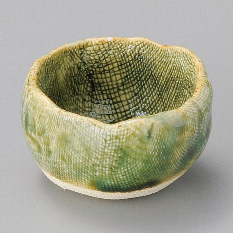 金正陶器 手造り織部つぼ型珍味(大) 1個（ご注文単位1個）【直送品】