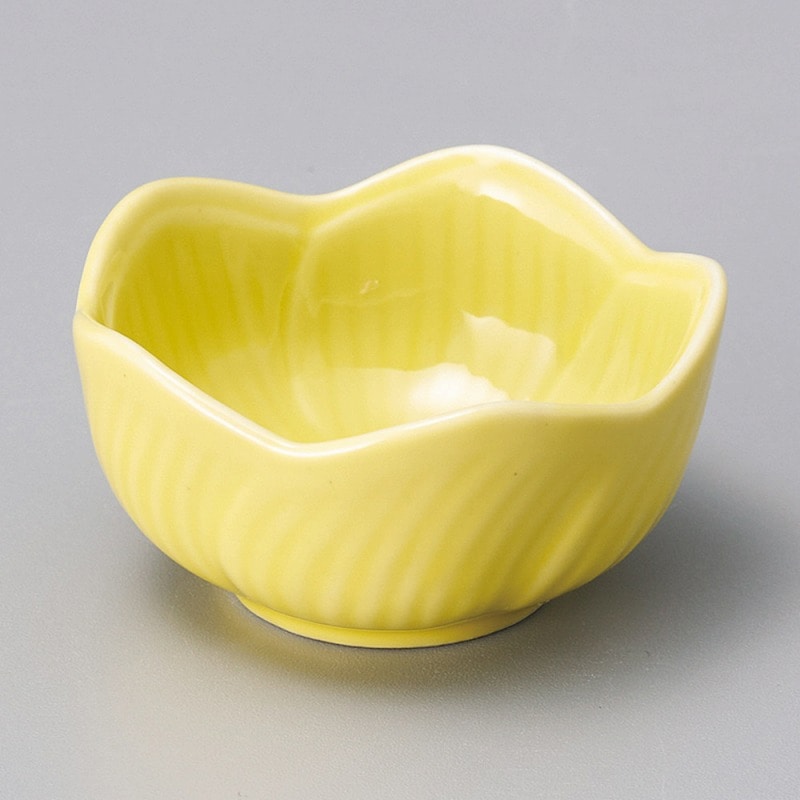 金正陶器 ｲｴﾛｰ桔梗型小付 1個（ご注文単位1個）【直送品】