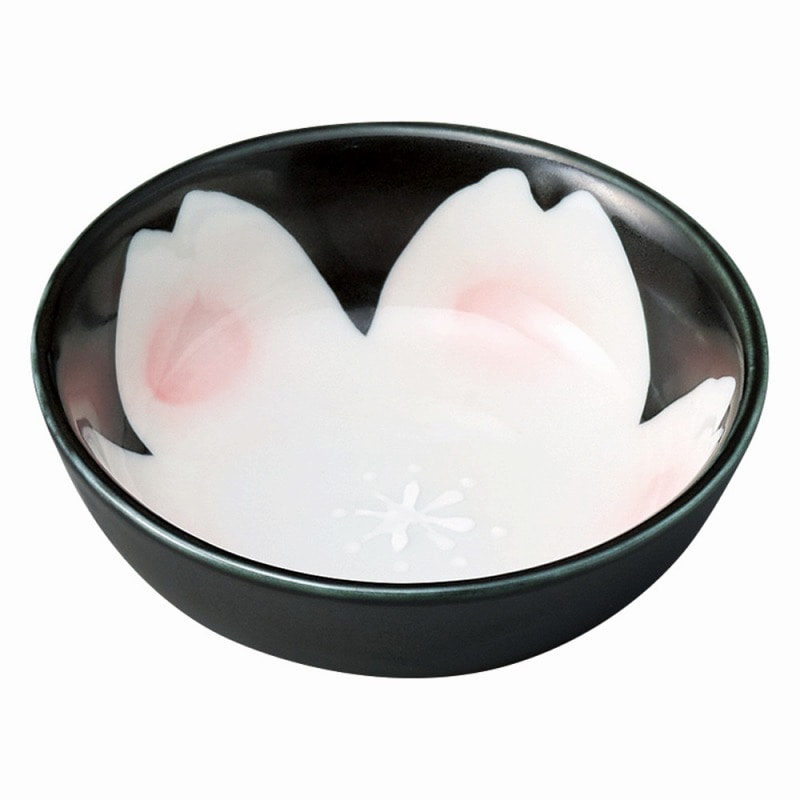 金正陶器 黒釉桜花丸鉢 1個(ご注文単位1個)【直送品】