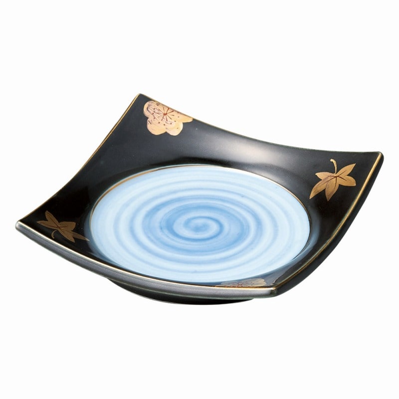 金正陶器 黒釉春秋正角皿 1個(ご注文単位1個)【直送品】