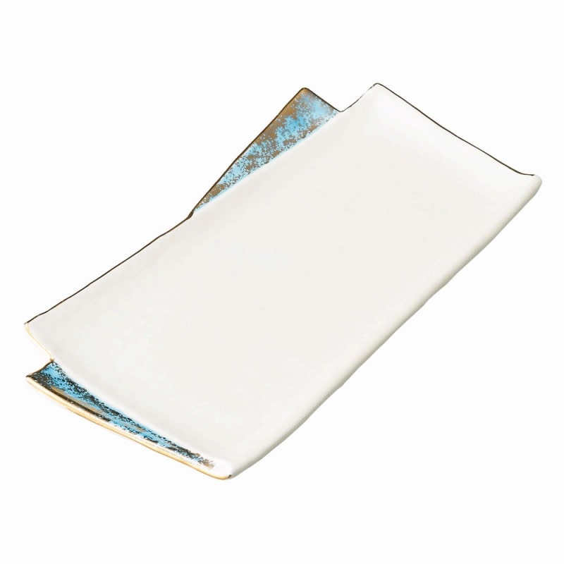 金正陶器 黄磁金彩折紙長皿 1個(ご注文単位1個)【直送品】