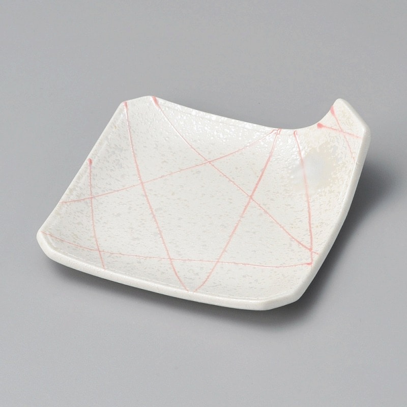 金正陶器 一珍ﾗｽﾀｰ角皿(ﾋﾟﾝｸ) 1個（ご注文単位1個）【直送品】