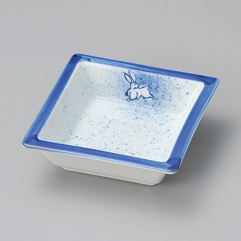 金正陶器 吹墨月うさぎ角鉢 1個(ご注文単位1個)【直送品】