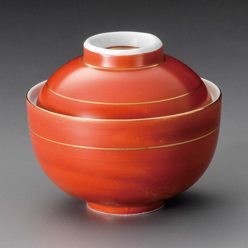 金正陶器 朱巻円菓子(小) 1個（ご注文単位1個）【直送品】