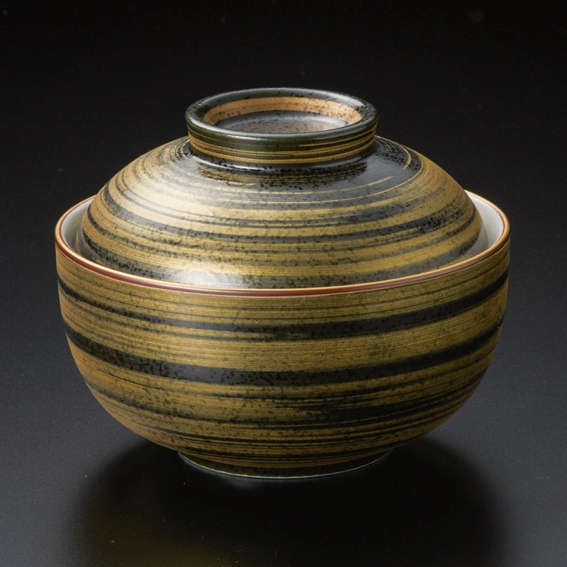 金正陶器 黒結晶金刷毛煮物碗 1個（ご注文単位1個）【直送品】