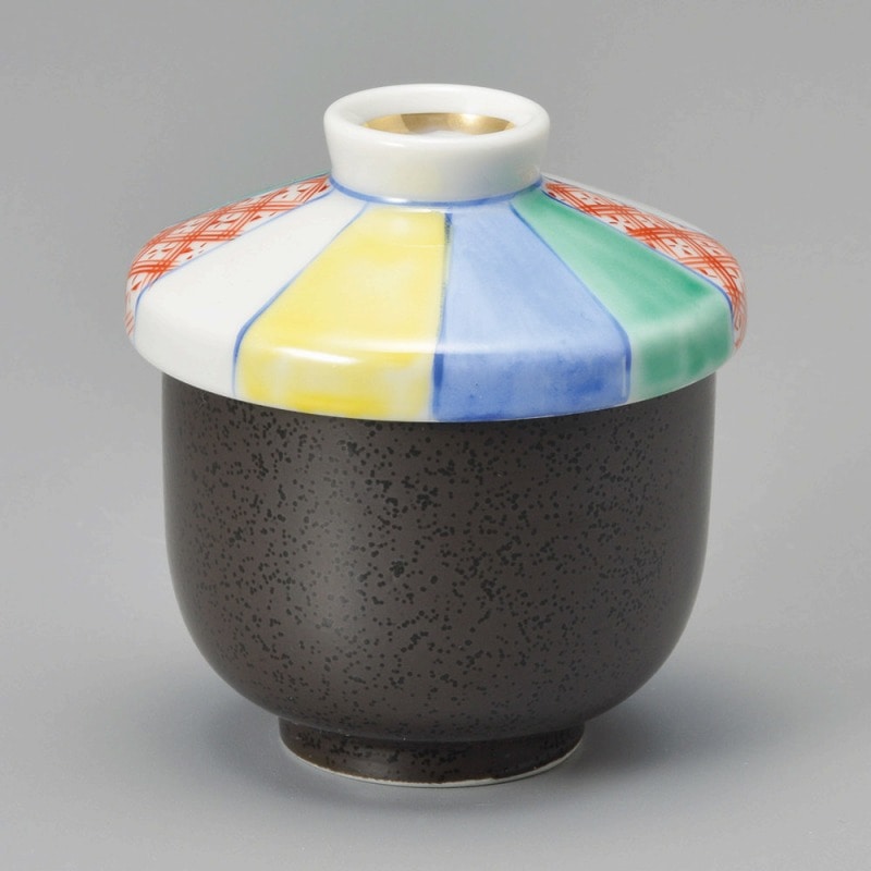 金正陶器 黒結晶紙風船むし碗 1個(ご注文単位1個)【直送品】