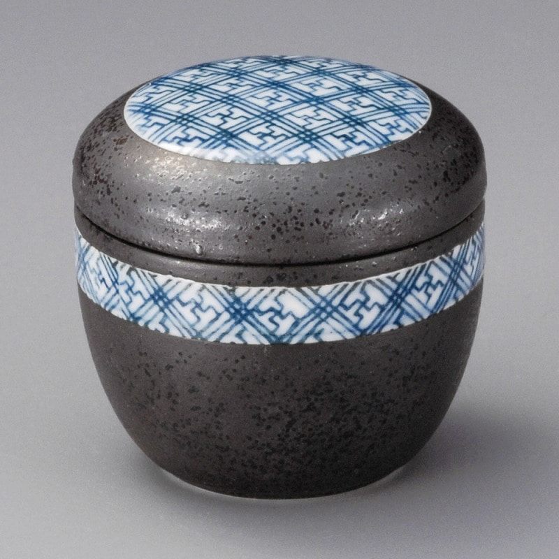 金正陶器 黒ﾏｯﾄﾇｷ小紋夏目型蒸碗 1個（ご注文単位1個）【直送品】