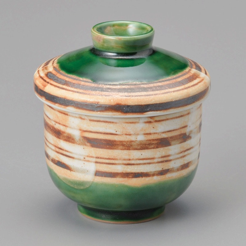 金正陶器 織部流しむし碗 1個（ご注文単位1個）【直送品】