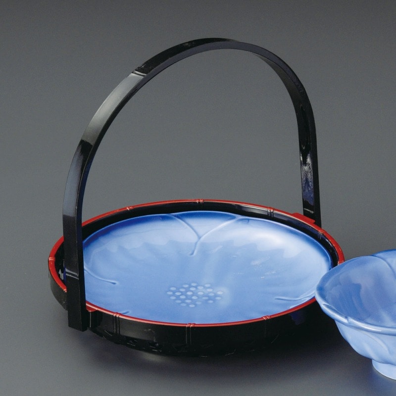 金正陶器 濃コバルト手さげカゴ付天皿 1個(ご注文単位1個)【直送品】