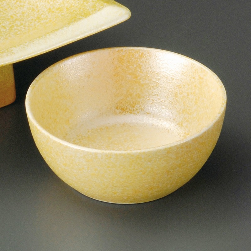 金正陶器 ｵﾚﾝｼﾞｲｴﾛｰ吹ﾗｽﾀｰ小丸呑水 1個（ご注文単位1個）【直送品】