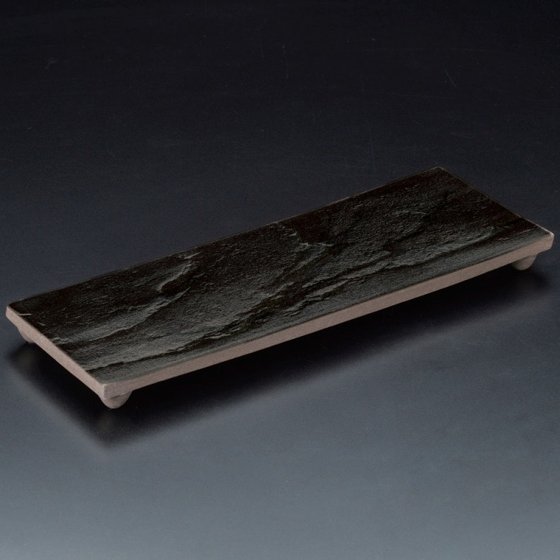 金正陶器 黒雲海四足さんま皿 1個（ご注文単位1個）【直送品】