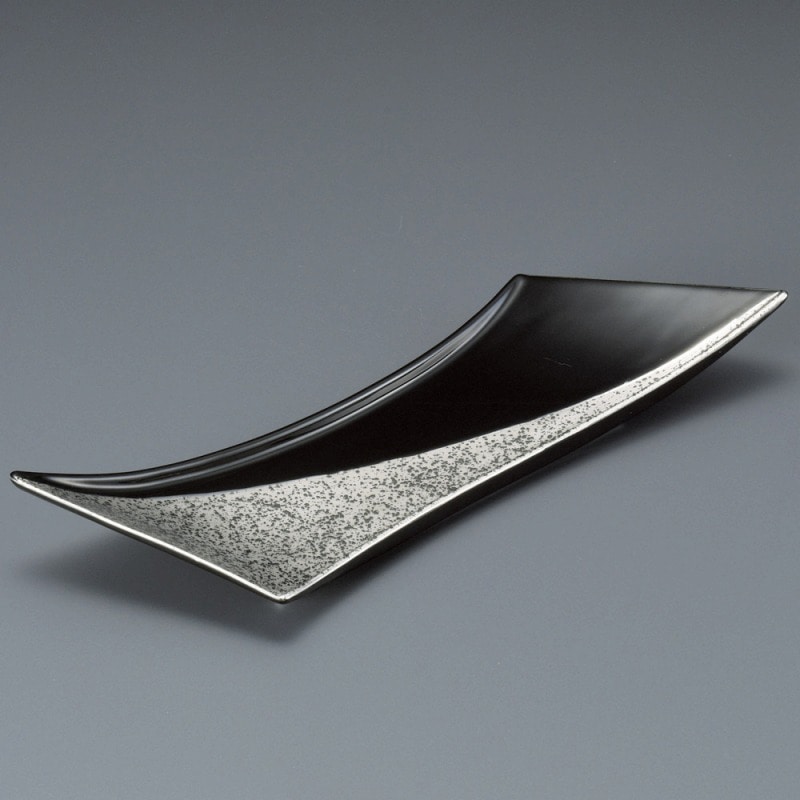 金正陶器 黒プラチナ剣型長皿 1個(ご注文単位1個)【直送品】