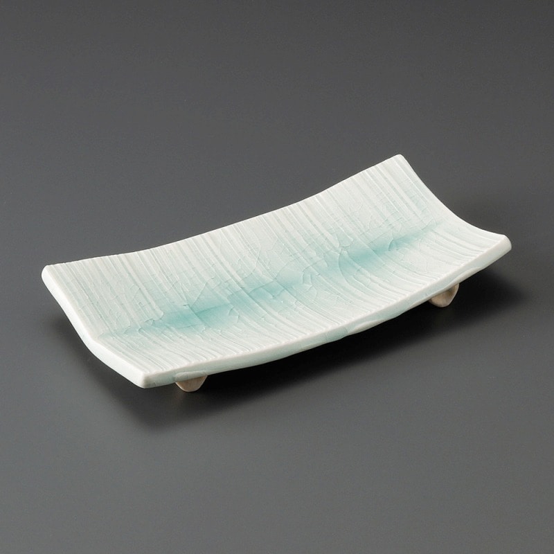 金正陶器 灰青磁折紙型筋紋焼物皿 1個（ご注文単位1個）【直送品】