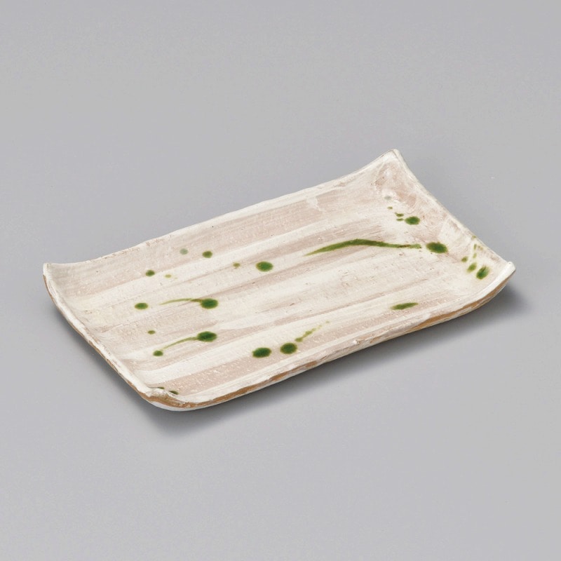 金正陶器 粉引織部散し7.0長角皿 1個(ご注文単位1個)【直送品】