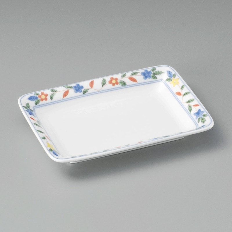 金正陶器 万葉草花18cm長角皿 1個（ご注文単位1個）【直送品】